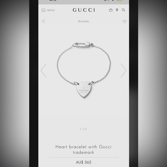 Gucci Trademark Heart Earrings And Bracelet Set - Picture 3 of 7